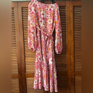 Traffic People Pink Floral Maxi Dress
